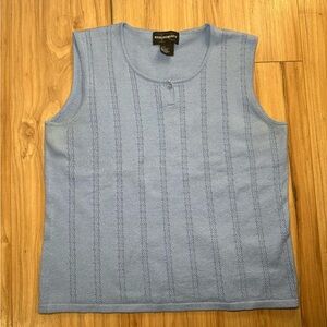 Requirements Blue Knit Sleeveless Top